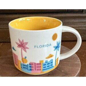 Starbucks FLORIDA You Are Here Collection YAH Series 14oz Coffee Mug 2015 Yellow